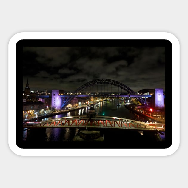 River Tyne at Night Sticker by Violaman